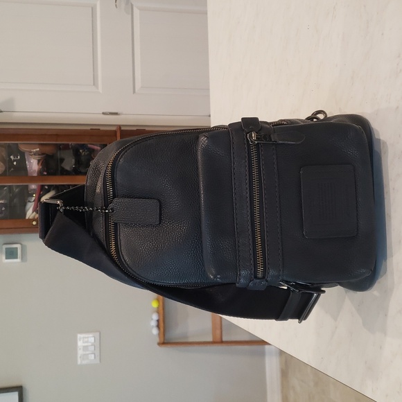 Coach Black Leather Men's Sling Bag